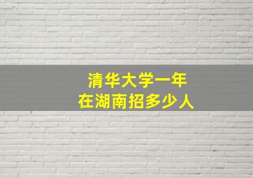 清华大学一年在湖南招多少人