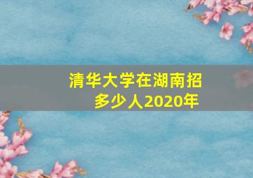 清华大学在湖南招多少人2020年