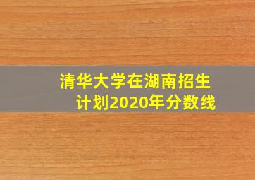 清华大学在湖南招生计划2020年分数线