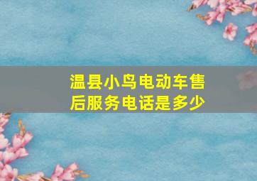 温县小鸟电动车售后服务电话是多少