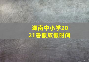 湖南中小学2021暑假放假时间