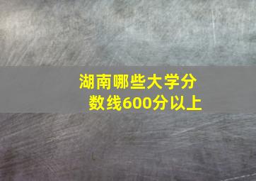 湖南哪些大学分数线600分以上