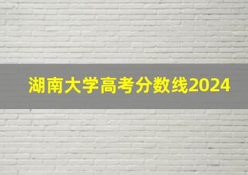 湖南大学高考分数线2024