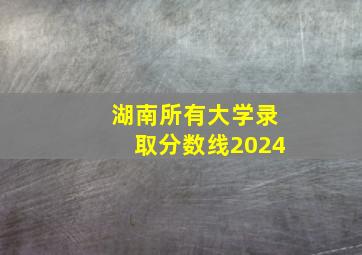 湖南所有大学录取分数线2024