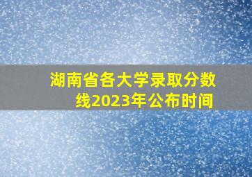 湖南省各大学录取分数线2023年公布时间