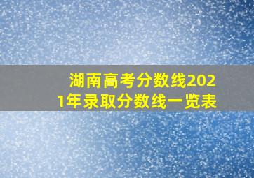 湖南高考分数线2021年录取分数线一览表