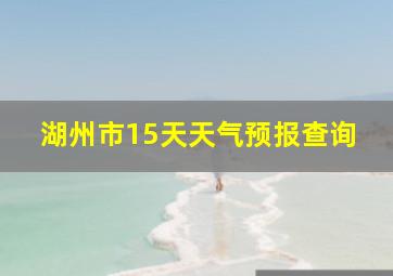 湖州市15天天气预报查询