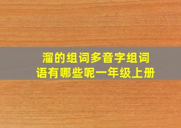 溜的组词多音字组词语有哪些呢一年级上册