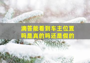 滴答能看到车主位置吗是真的吗还是假的