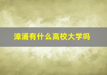 漳浦有什么高校大学吗