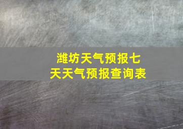 潍坊天气预报七天天气预报查询表