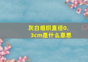 灰白组织直径0.3cm是什么意思