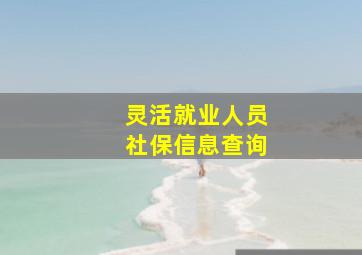 灵活就业人员社保信息查询