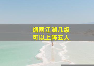 烟雨江湖几级可以上阵五人