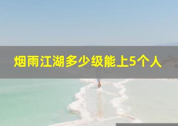 烟雨江湖多少级能上5个人