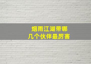 烟雨江湖带哪几个伙伴最厉害