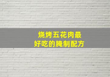 烧烤五花肉最好吃的腌制配方