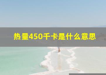 热量450千卡是什么意思