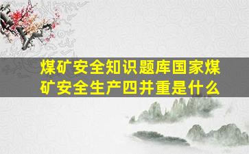 煤矿安全知识题库国家煤矿安全生产四并重是什么