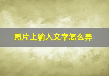 照片上输入文字怎么弄