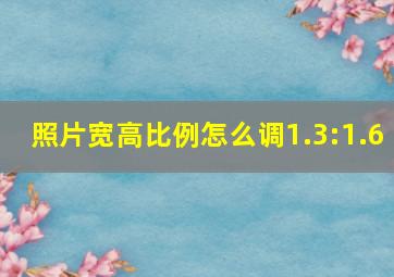 照片宽高比例怎么调1.3:1.6