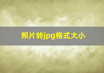 照片转jpg格式大小