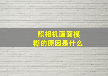 照相机画面模糊的原因是什么