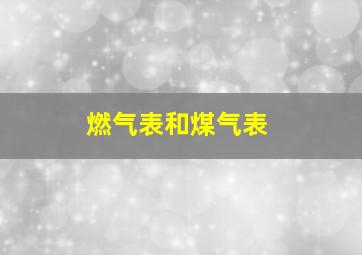 燃气表和煤气表