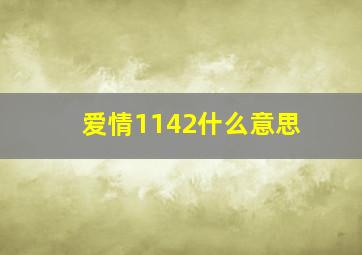 爱情1142什么意思