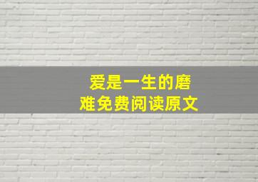 爱是一生的磨难免费阅读原文