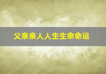 父亲亲人人生生命命运