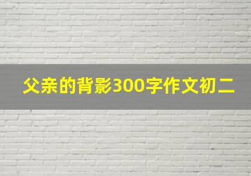 父亲的背影300字作文初二