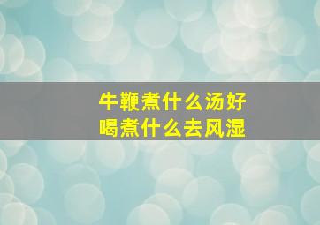 牛鞭煮什么汤好喝煮什么去风湿