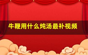 牛鞭用什么炖汤最补视频