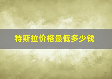 特斯拉价格最低多少钱