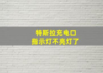 特斯拉充电口指示灯不亮灯了