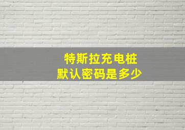 特斯拉充电桩默认密码是多少