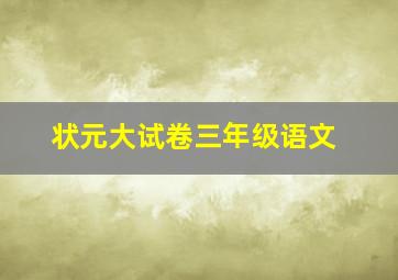 状元大试卷三年级语文