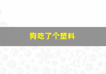 狗吃了个塑料