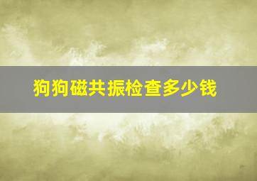 狗狗磁共振检查多少钱