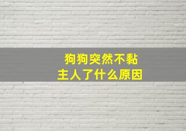 狗狗突然不黏主人了什么原因