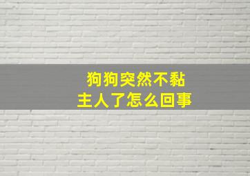 狗狗突然不黏主人了怎么回事