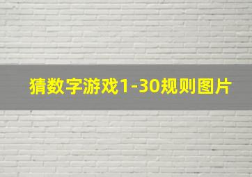 猜数字游戏1-30规则图片