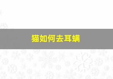 猫如何去耳螨