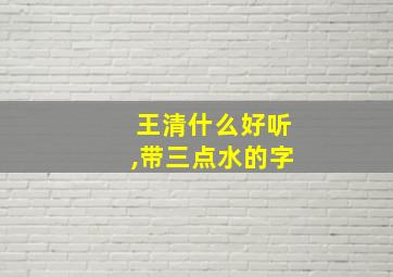 王清什么好听,带三点水的字