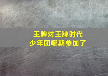 王牌对王牌时代少年团哪期参加了