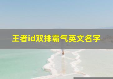 王者id双排霸气英文名字