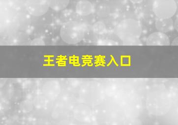 王者电竞赛入口