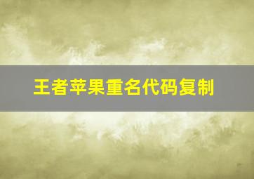 王者苹果重名代码复制