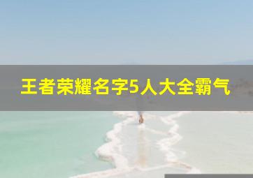 王者荣耀名字5人大全霸气